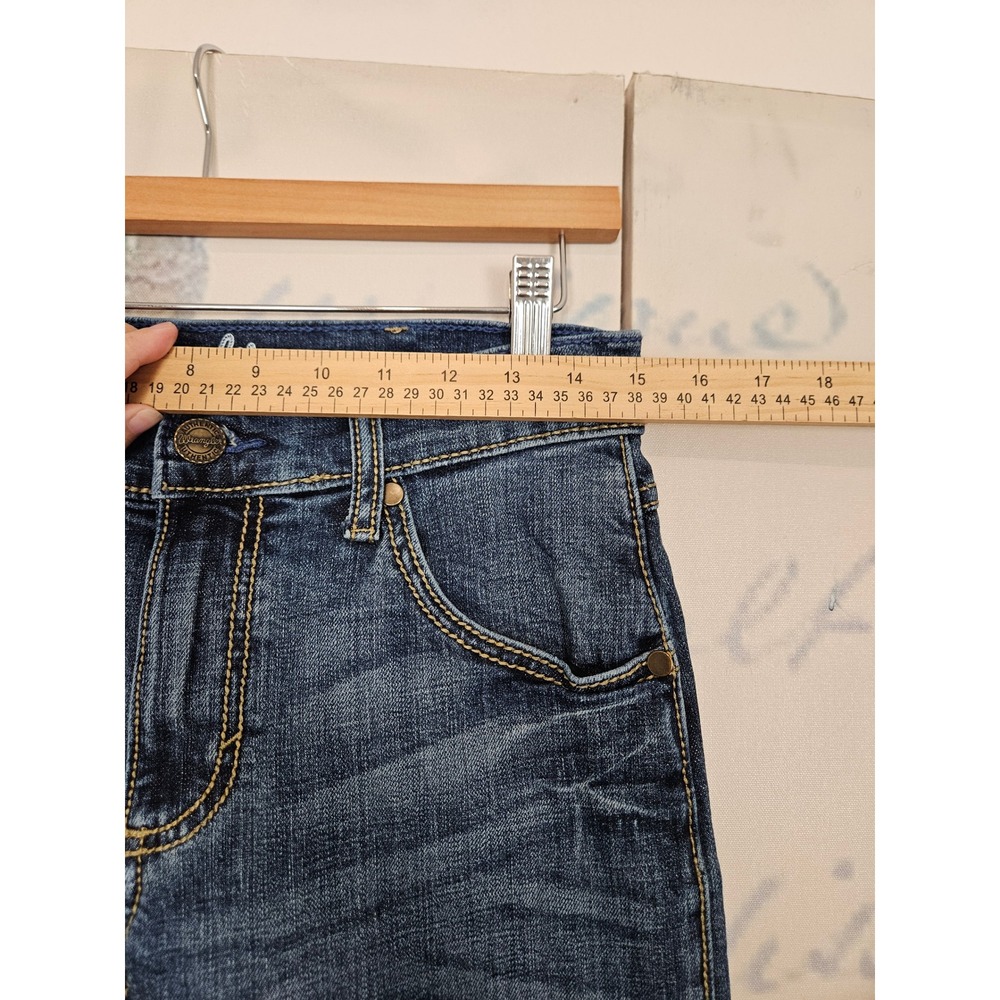 Wrangler Retro Slim Boot Jeans 29x30 Blue Dark Wash Western Cowboy 10WLT77LY - Picture 3 of 7